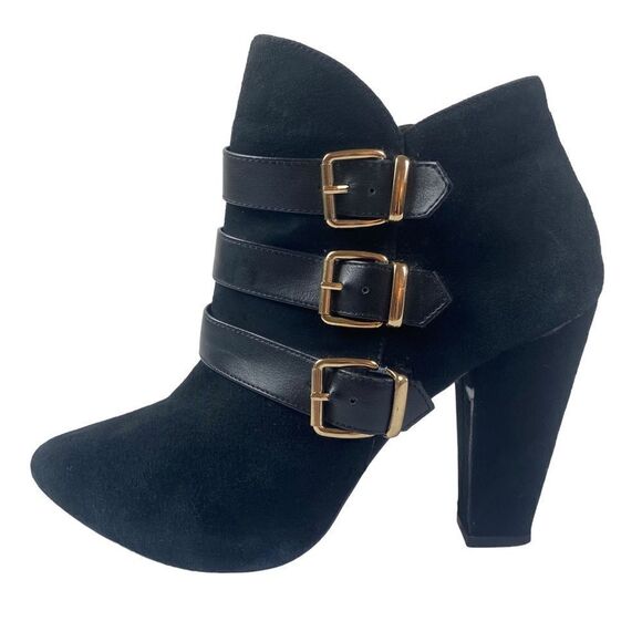 Steve Madden 10M JYPSEE ankle boots heeled moto genuine suede - Picture 1 of 8